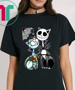 Jack Skellington and Sally Cat Halloween Shirt