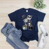 Jack skellington and sally cat shirt