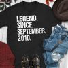 Legend Since September 2010 9th Birthday Gift 9 Years Old T-Shirt