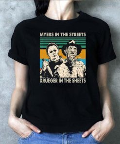 Myers In The Streets Krueger In The Sheets Halloween T-Shirt