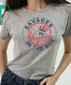 News Savages In The Box Funny Baseball Gift T-Shirt