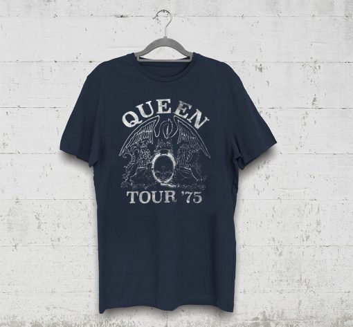 Queen Official Tour 75 Crest Logo T-Shirt