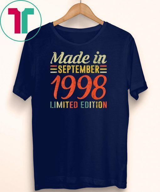 September 1998 Shirt 21st Birthday Decorations Born In 1998 T-Shirt