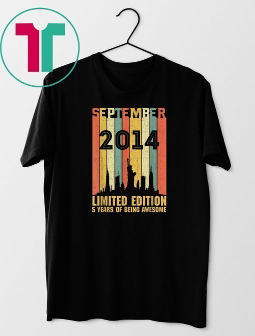 September 2014 T Shirt 5 Year Old Shirt 2014 Birthday Gift