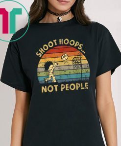Shoot Hoops Not People Vintage Retro Sunset T-Shirt
