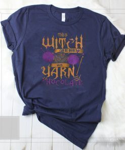 The witch can be bribed with yarn chocolate Halloween T-shirt