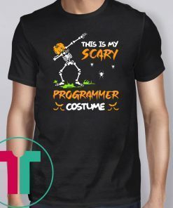 This Is My Scary Programmer Costume Dabbing Skeleton Pumpkin Halloween T-Shirt