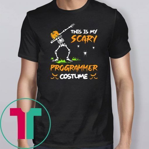 This Is My Scary Programmer Costume Dabbing Skeleton Pumpkin Halloween T-Shirt