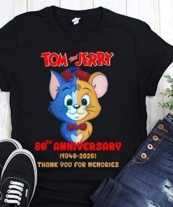 Tom and jerry 80th anniversary 1940-2020 thank you for the memories shirt