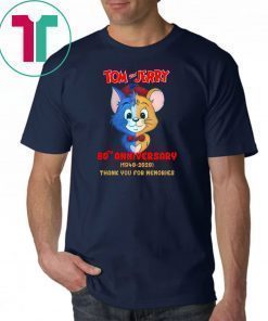 Tom and jerry 80th anniversary 1940-2020 thank you for the memories shirt