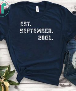 Vintage Est September 2001 Birthday Gift For 18 Yrs Old H1 T-Shirt