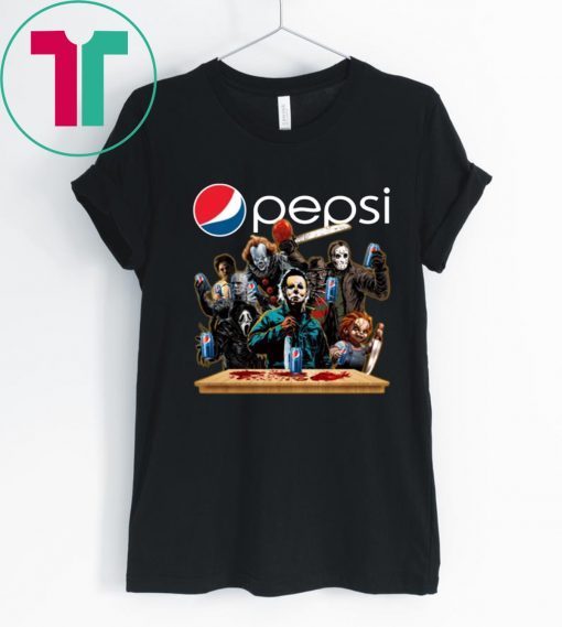 Horror Characters Drinking Pepsi Funny Halloween Gift T-Shirt