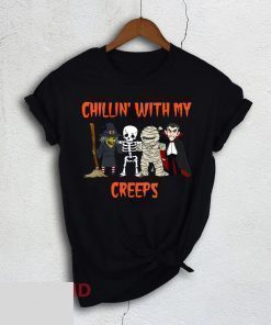 Chillin With My Creeps Vampire Skeleton Unisex T-Shirt