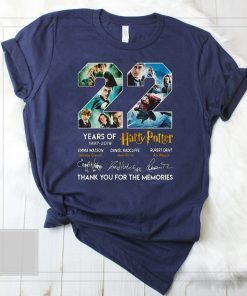 22 years of harry potter 1997-2019 thank you for the memories signatures shirt