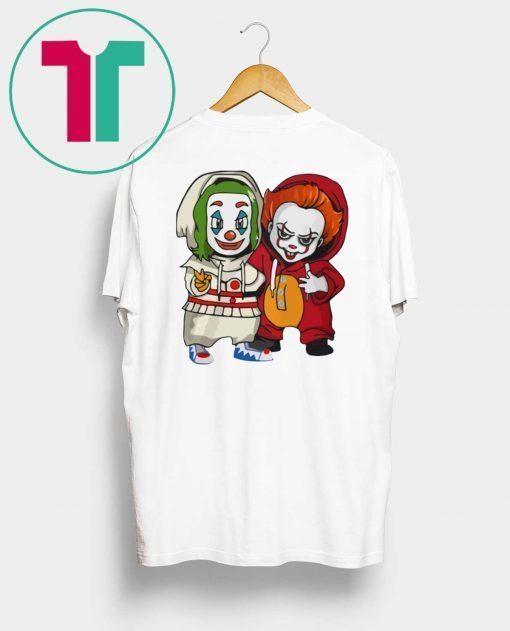 Baby Joker And Pennywise Horror Movies Characters Halloween Shirt