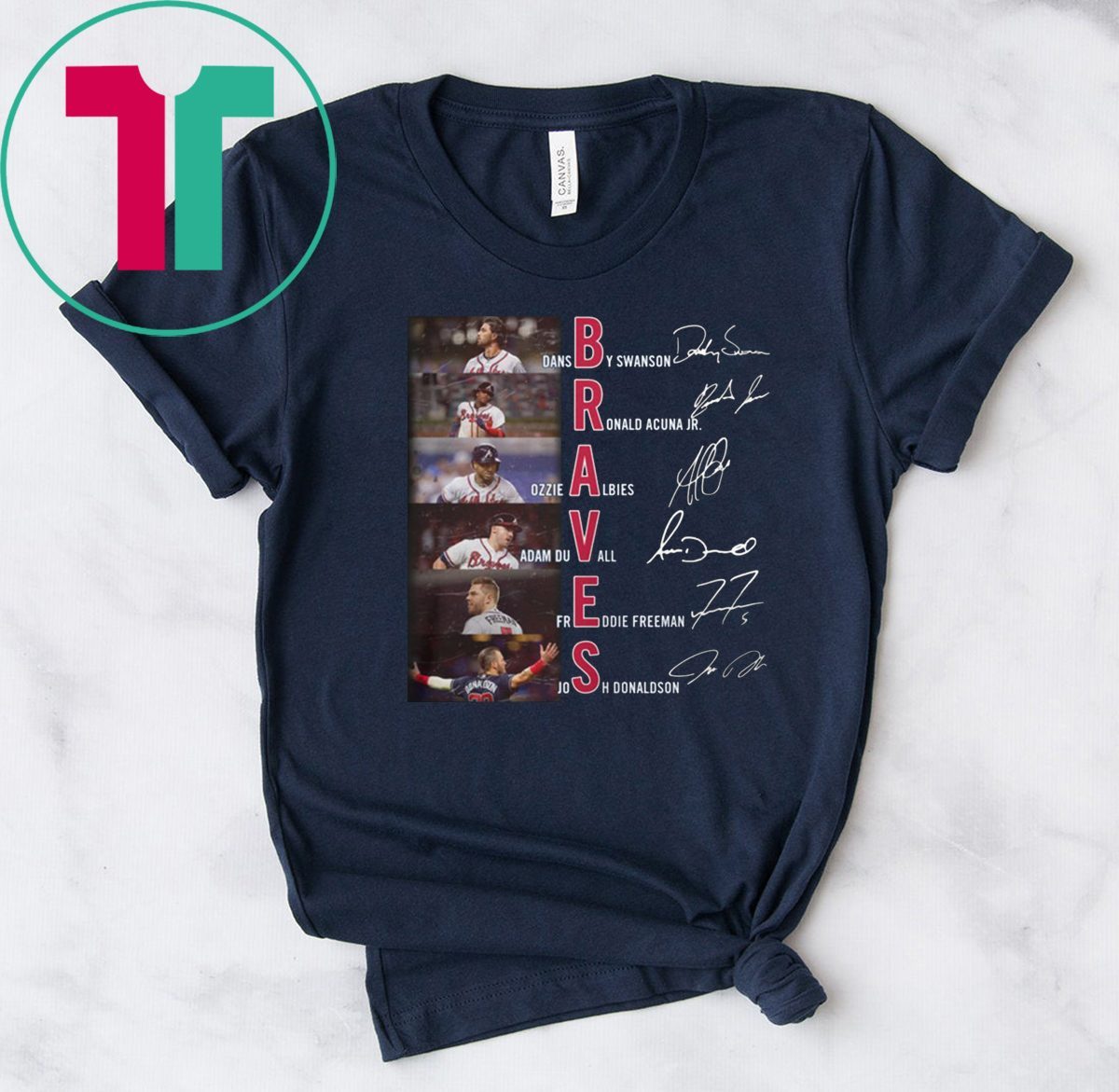 atlanta braves player t shirts