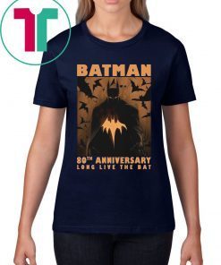 Official Batman 80th Anniversary Long Live The Bat T-Shirt