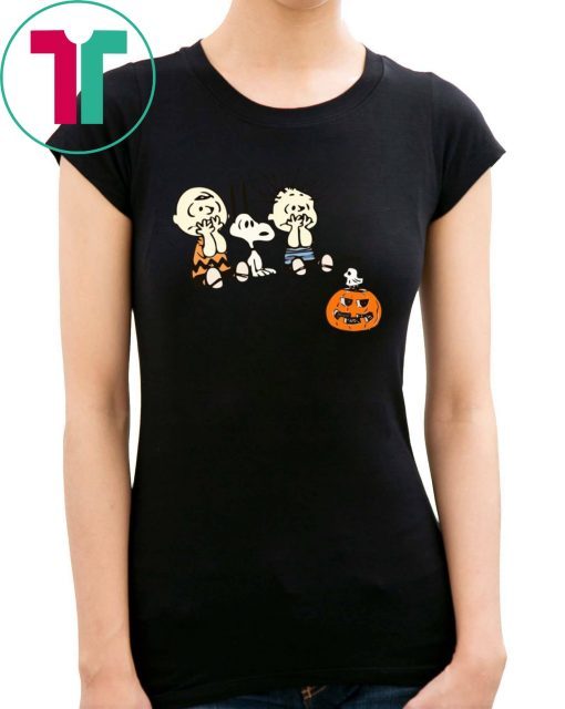 Boo Snoopy Charlie Brown And Linus Van Pelt Frightened Of Ghost Halloween Kids T-shirt