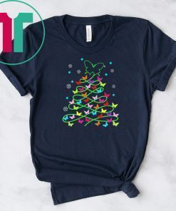 Butterfly Christmas tree Tee Shirt