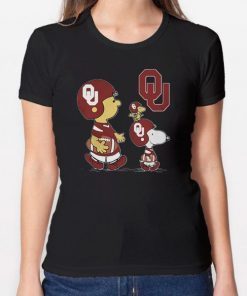 Charlie brown snoopy and woodstock oklahoma sooners nfl shirt