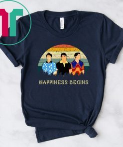 Cool Brothers Happiness Begins Vintage Shirt