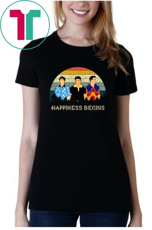 Cool Brothers Happiness Begins Vintage Shirt