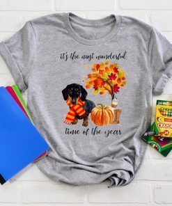 Dachshund It’s The Most Wonderful Time Of The Year Fall Autumn Maple Leaf Shirt
