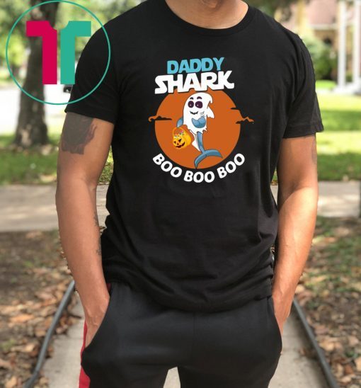 Daddy Shark Boo Boo Boo Shark Ghost Halloween T-Shirt