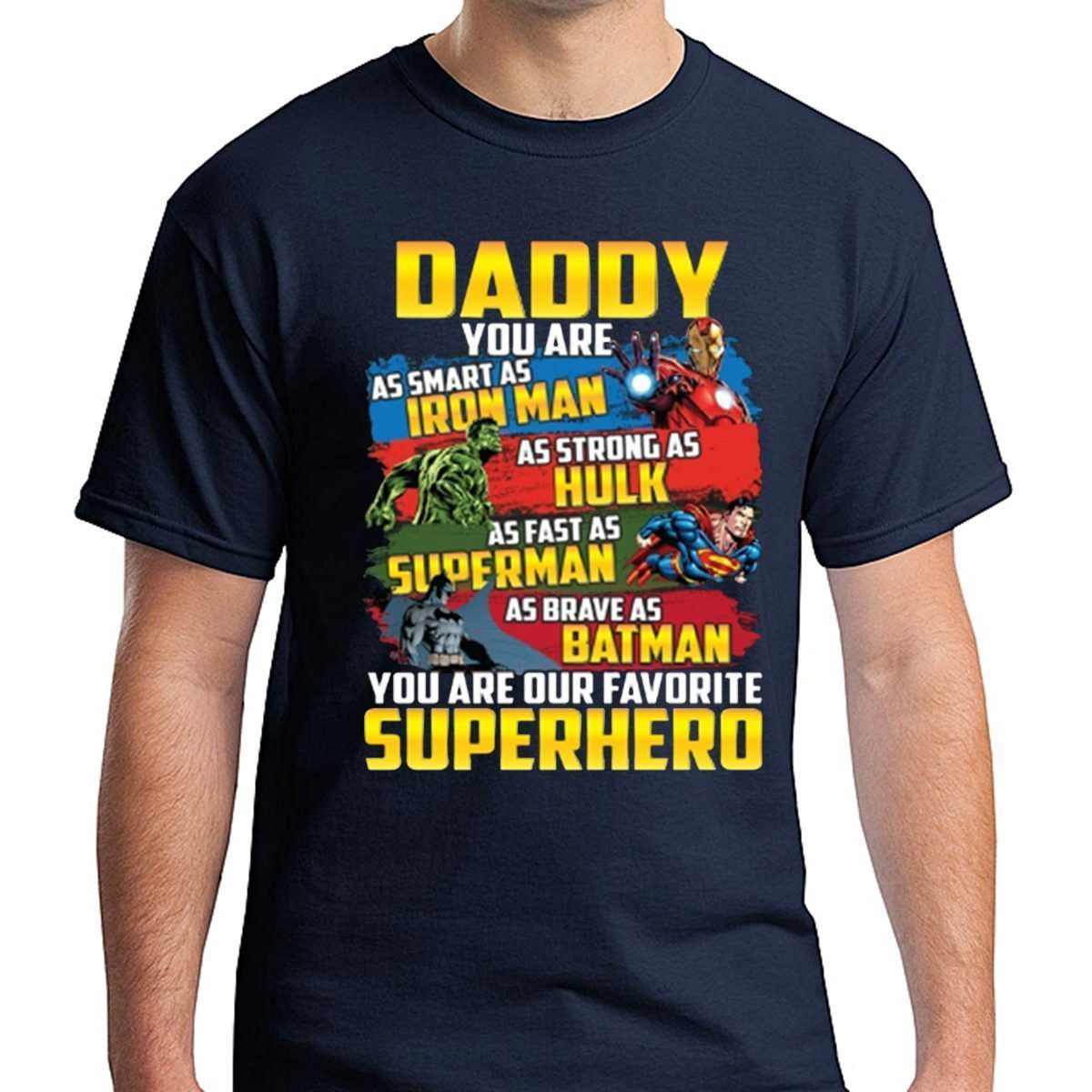 Daddy Superhero T Shirt Mens Dad Fathers Day Marvel Fathers Day Iron Man Funny Shirtsmango