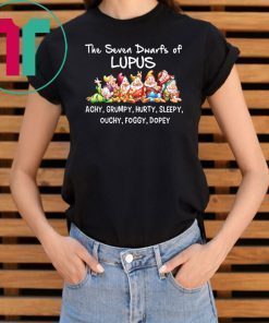 Disney cartoon the seven dwarfs of lupus achy grumpy hurty sleepy ouchy foggy dopey shirt