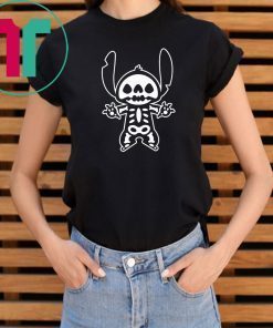 Disney stitch halloween skeleton shirt