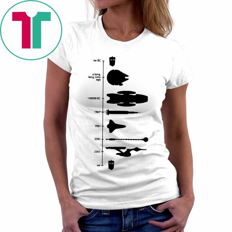 spaceship timeline t shirt