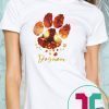 Dog paws mom autumn leaves halloween shirt