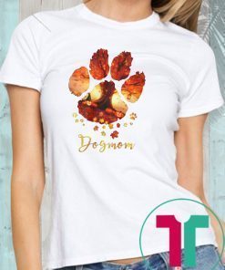 Dog paws mom autumn leaves halloween shirt