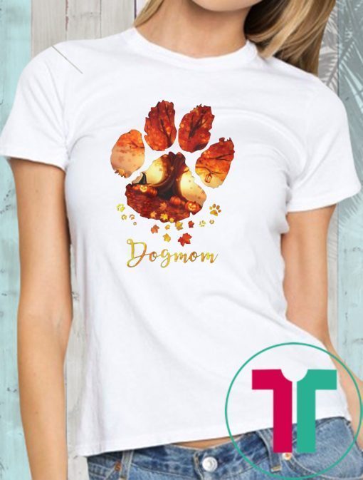 Dog paws mom autumn leaves halloween shirt