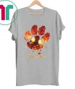 Dog paws mom autumn leaves halloween shirt