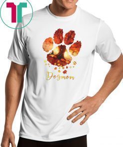 Dog paws mom autumn leaves halloween shirt