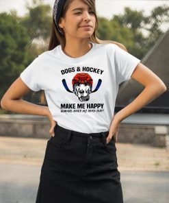 Dogs and hockey make me happy humans make my head hurt shirt