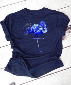 Flamingo Blue Ribbon Colon Cancer Awareness Shirt