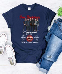 Foo fighters 25th anniversary 1994-2019 signatures thank you for the memories shirt