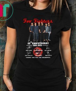 Foo fighters 25th anniversary 1994-2019 signatures thank you for the memories shirt