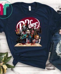 Funny Halloween Horror Characters Drinking Dr Pepper T-Shirt