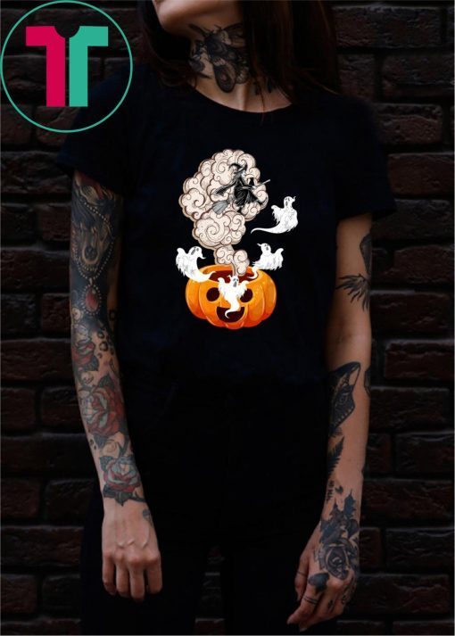 Ghosts And Witch Flying Out Of The Pumpkin T-shirt