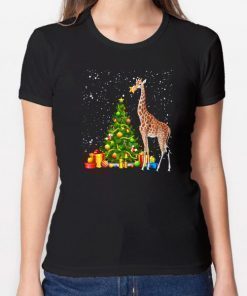 Giraffe and christmas tree shirt