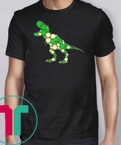 Green polka dot t-rex dinosaur international dot day shirt