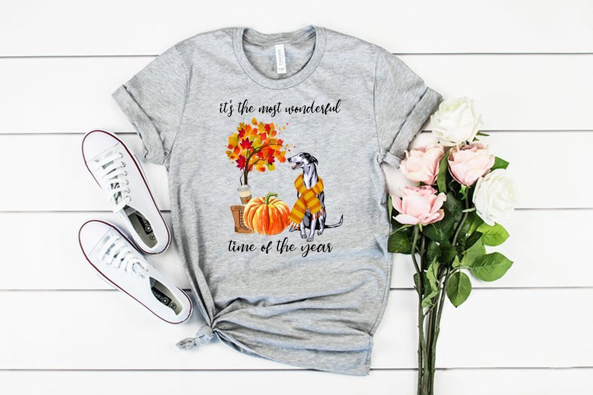 Greyhound It’s The Most Wonderful Time Of The Year Fall Autumn Maple Leaf Shirt