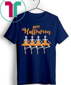 HAPPY HALLOWEEN SKULL DANCING BALLET TEE SHIRT