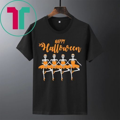 HAPPY HALLOWEEN SKULL DANCING BALLET TEE SHIRT