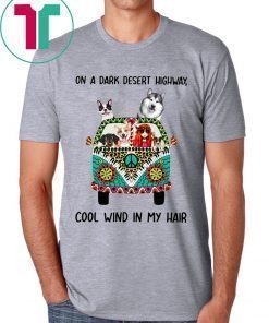 HIPPIE DOG ON A DARK DESERT HIGHWAY SHIRT