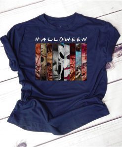 Halloween Horror Characters Friends Mashup face shirt